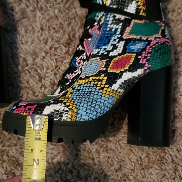 Steve Madden Multi-Color Snakeskin Combat Boots - Picture 9 of 9